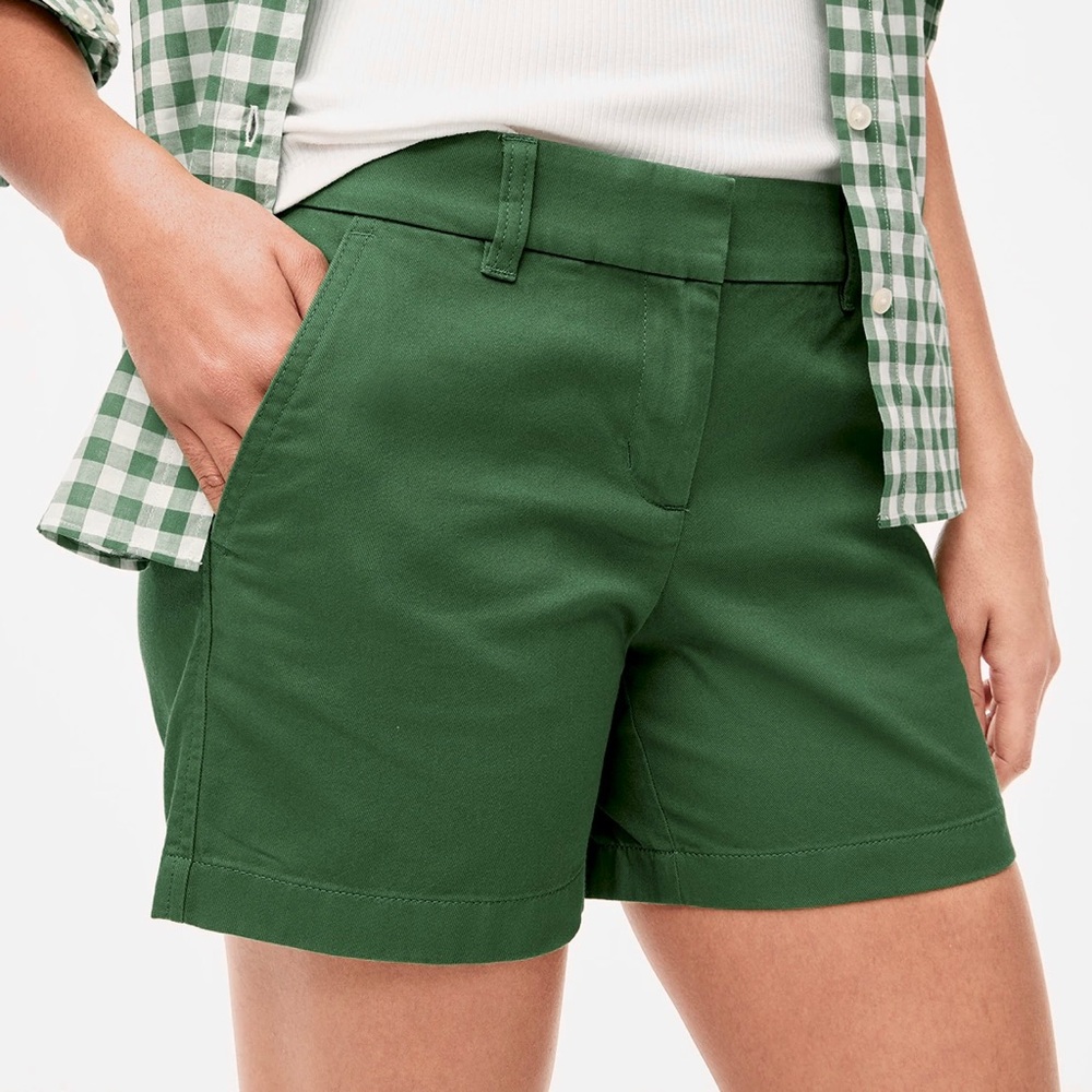 J. Crew Chino Shorts Bermuda Casual Cotton Shorts Stretch Green Size 2